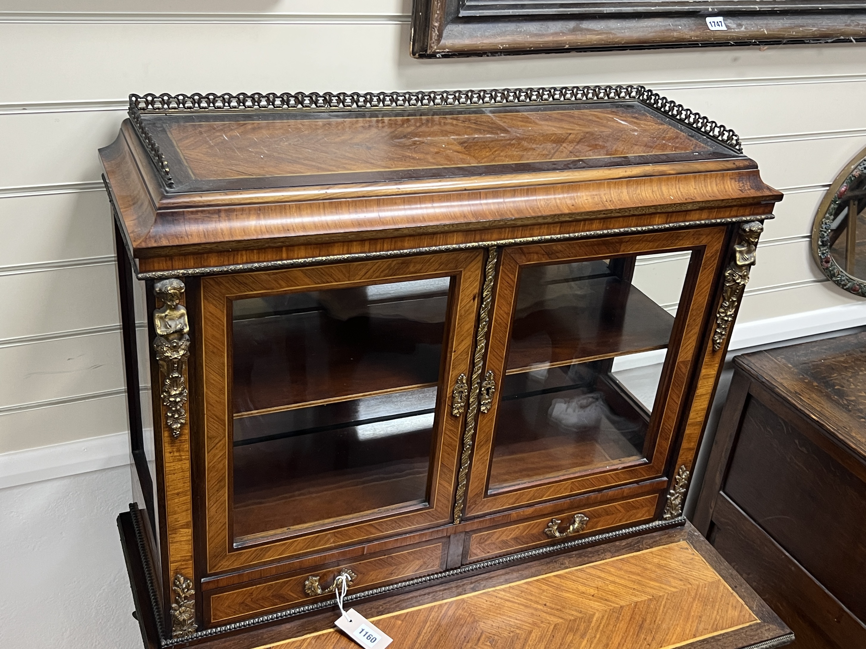 A French kingwood and gilt metal mounted side cabinet, width 82cm, depth 51cm, height 136cm